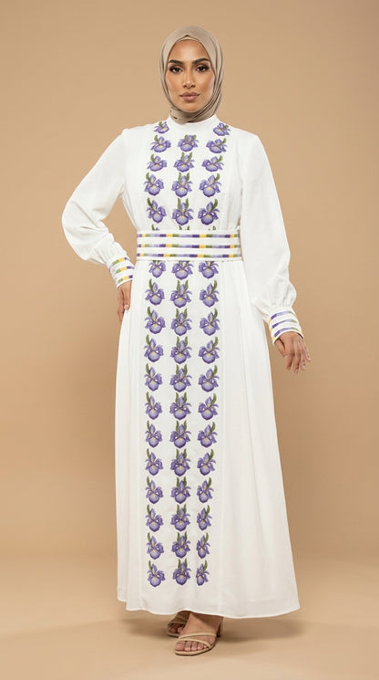 Hand-Embroidered Crepe Abaya