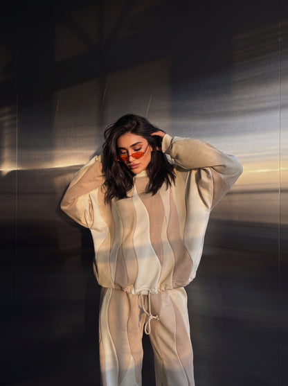 MOG Hoodie in Sand Dune, worn