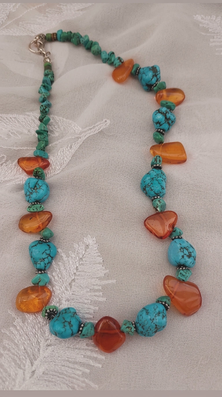 Turquoise & Amber Necklace