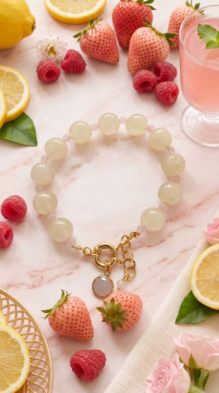 Round Bead Yellow Jade Bracelet – The Pink Lemonade Collection