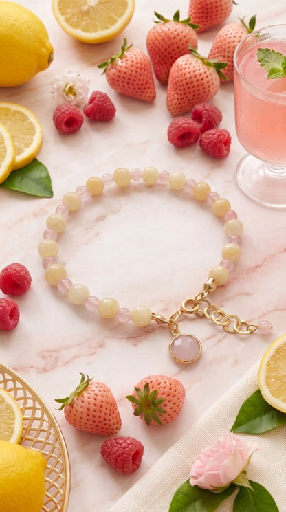 Yellow Jade & Rose Quartz Bracelet – The Pink Lemonade Collection