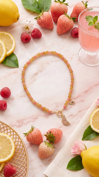 Yellow Jade Lemon Charm Necklace – The Pink Lemonade Collection