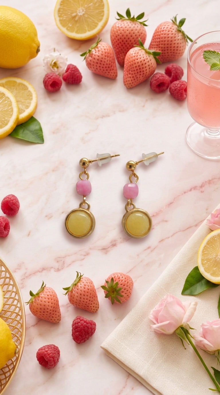 Pink Bead & Yellow Disc Drop Earrings – The Pink Lemonade Collection