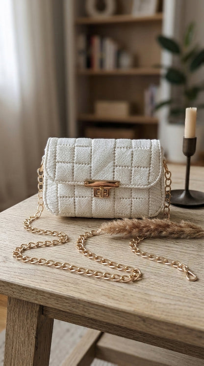 حقيبة يد بيضاء مصنوعة يدويًا – Khoyot bags
