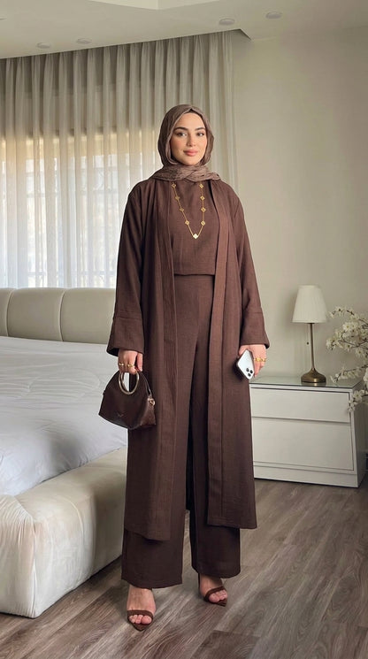 Brown color Elegance 3-Piece Modest Set