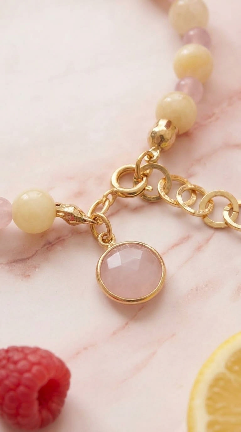 Yellow Jade & Rose Quartz Bracelet – The Pink Lemonade Collection