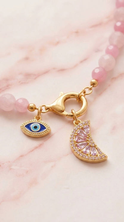 Rose Quartz Lemon Charm Necklace – The Pink Lemonade Collection