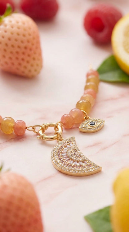 Yellow Jade Lemon Charm Necklace – The Pink Lemonade Collection