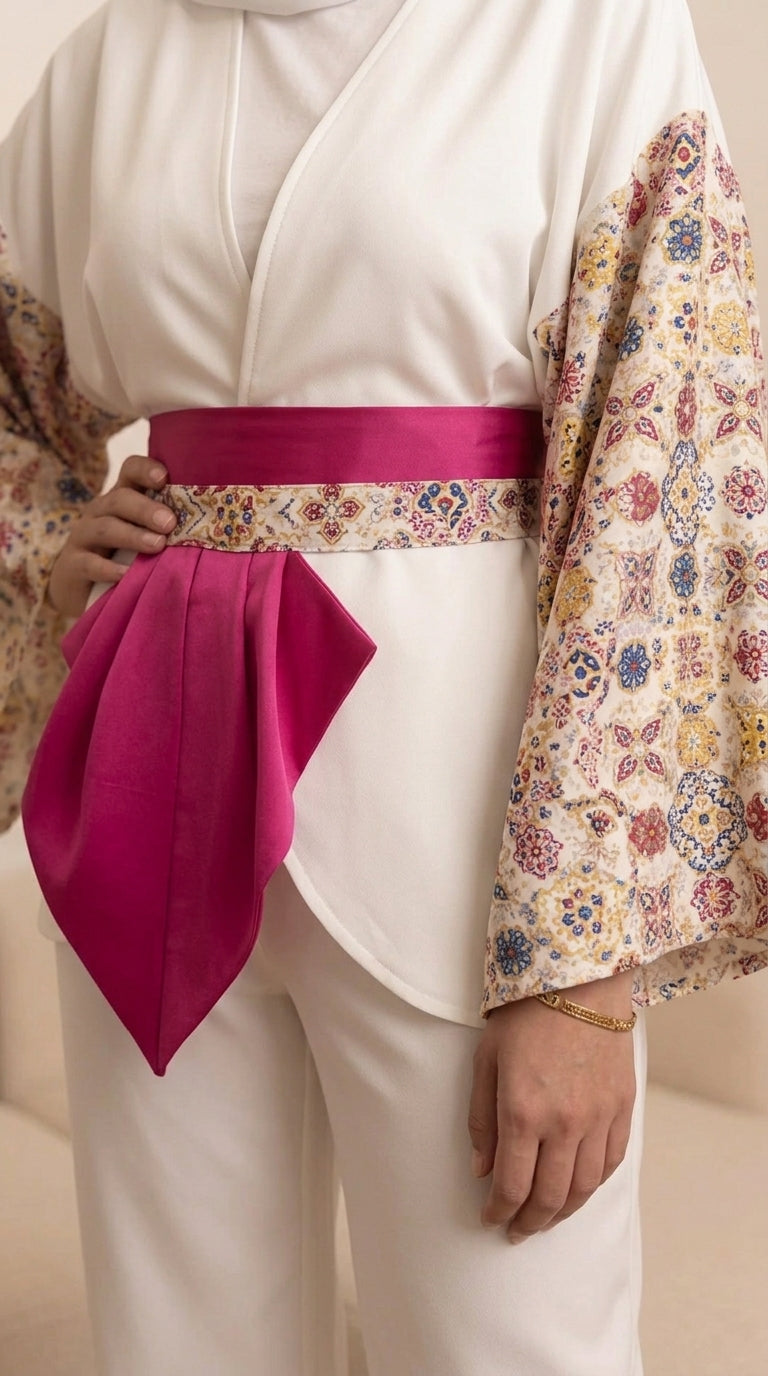 Embroidered Kimono & Obi Belt